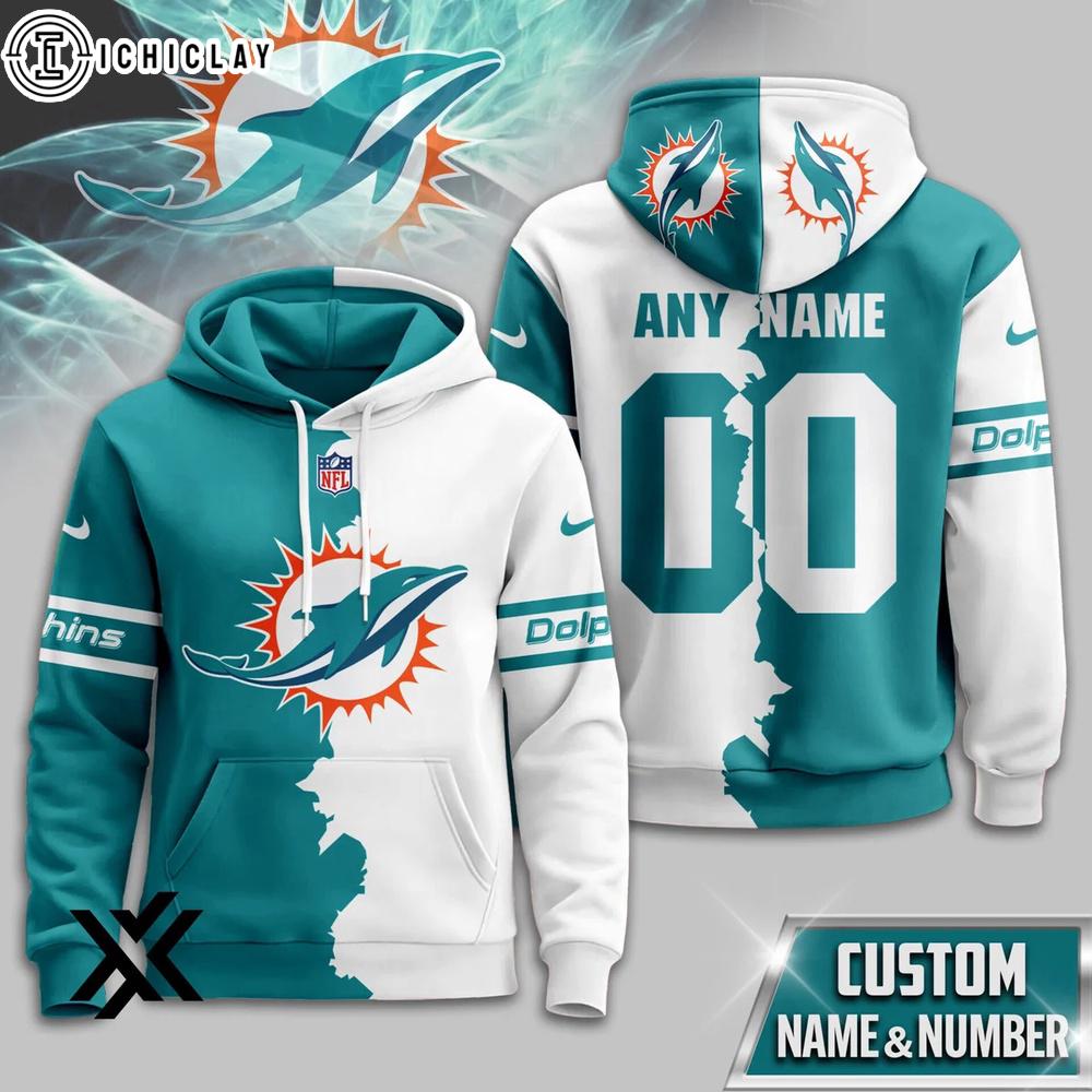 Custom Name Number Miami Dolphins Victory Split 3D Shirt For Fans Custom Name Number Miami Dolphins Victory Split 3D Shirt For Fans