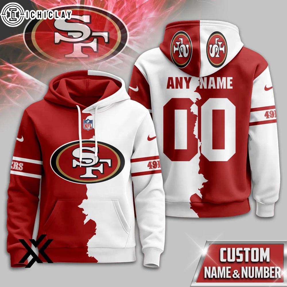 Custom Name Number San Francisco 49ers Victory Split 3D Shirt For Fans Custom Name Number San Francisco 49ers Victory Split 3D Shirt For Fans
