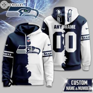 Custom Name Number Seattle Seahawks Victory Split 3D Shirt For Fans