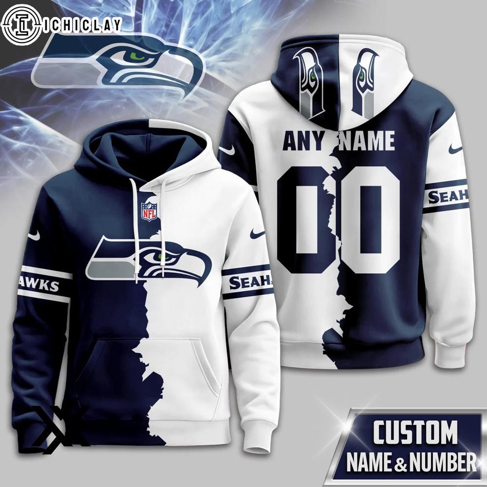 Custom Name Number Seattle Seahawks Victory Split 3D Shirt For Fans Custom Name Number Seattle Seahawks Victory Split 3D Shirt For Fans