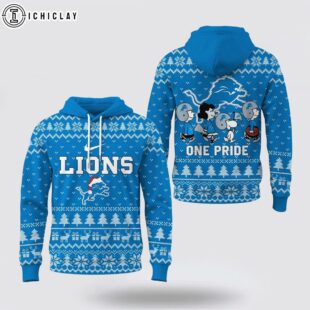 Detroit Lions NFL Cozy Snoopy Football 3D Hoodie