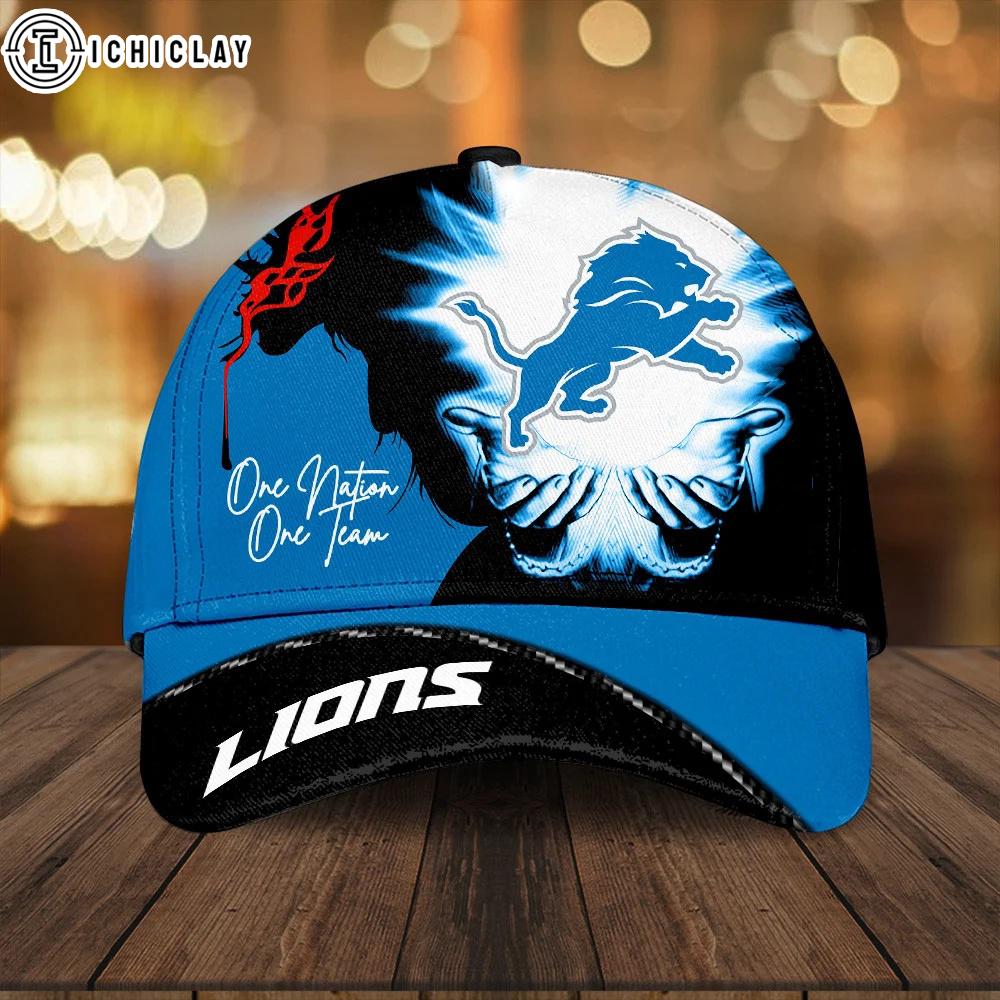 Detroit Lions One Nation One Team Classic Baseball Cap For Fans Detroit Lions One Nation One Team Classic Baseball Cap For Fans