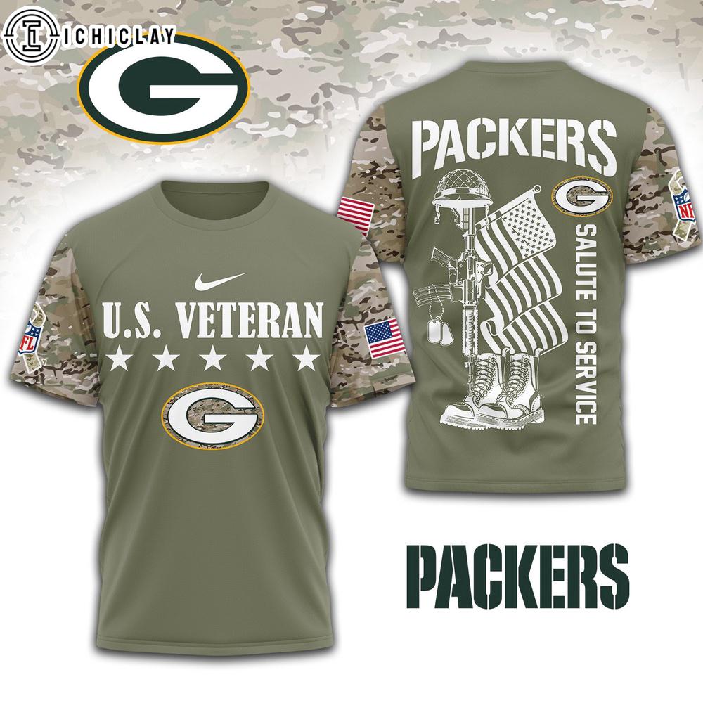 Green Bay Packers NFL Salute To Service 3D Shirt Green Bay Packers NFL Salute To Service 3D Shirt