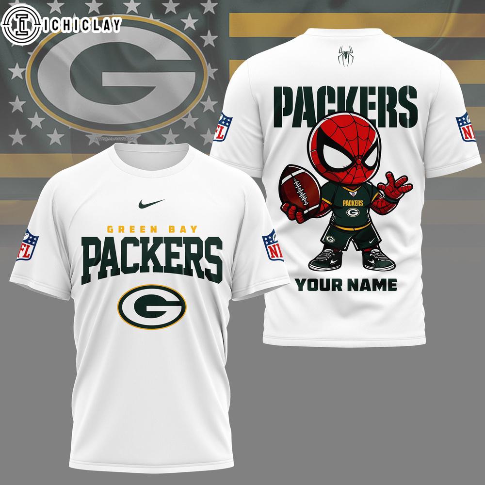 Green Bay Packers NFL Spider Hero Custom 3D Shirt Green Bay Packers NFL Spider Hero Custom 3D Shirt