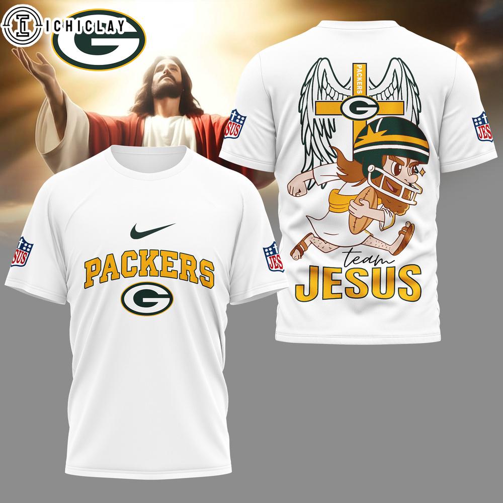 Green Bay Packers NFL Team Jesus 3D Shirt Green Bay Packers NFL Team Jesus 3D Shirt