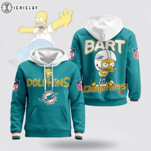 Miami Dolphins NFL Bart Simpson 3D Hoodie Shirt