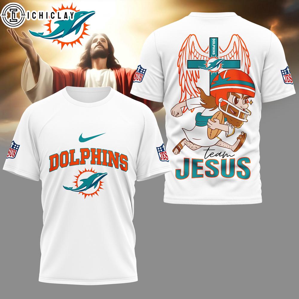 Miami Dolphins NFL Team Jesus 3D Shirt Miami Dolphins NFL Team Jesus 3D Shirt