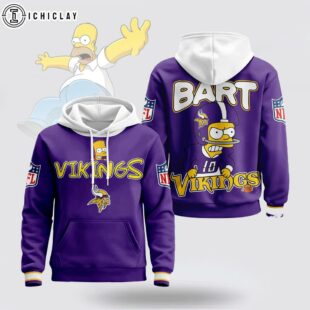 Minnesota Vikings NFL Bart Simpson 3D Hoodie Shirt