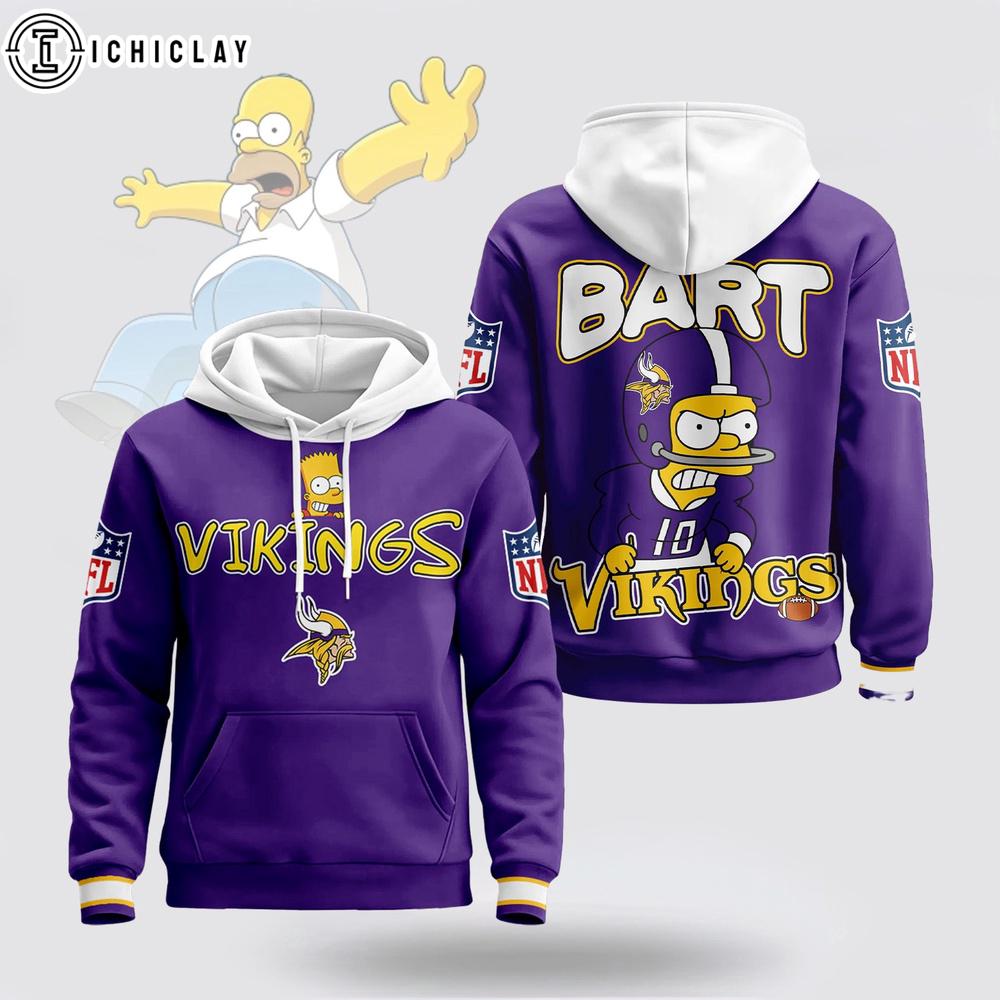 Minnesota Vikings NFL Bart Simpson 3D Hoodie Shirt Minnesota Vikings NFL Bart Simpson 3D Hoodie Shirt