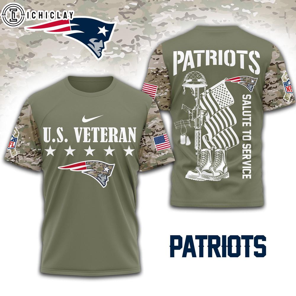 New England Patriots NFL Salute To Service 3D Shirt New England Patriots NFL Salute To Service 3D Shirt