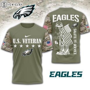 Philadelphia Eagles NFL Salute To Service 3D Shirt
