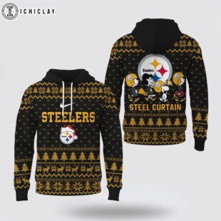 Pittsburgh Steelers NFL Cozy Snoopy Football 3D Hoodie