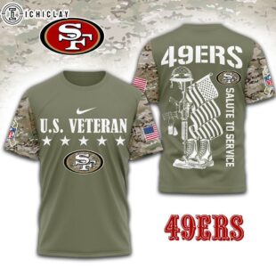 San Francisco 49ers NFL Salute To Service 3D Shirt
