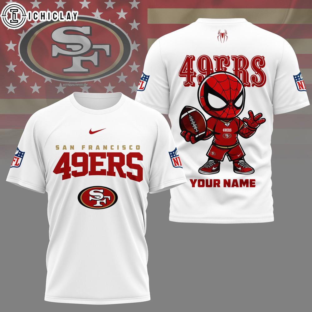 San Francisco 49ers NFL Spider Hero Custom 3D Shirt San Francisco 49ers NFL Spider Hero Custom 3D Shirt