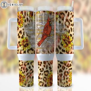 Cardinal Sunflower Stainless Steel Tumbler 40Oz With Handle