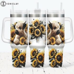 Cow Stainless Steel Tumbler 40Oz With Handle