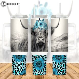 Highland Cow Stainless Steel Tumbler 40Oz With Handle