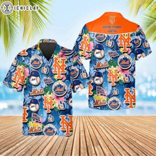 New York Mets Ocean Breeze Summer Hawaiian Shirt
