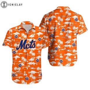 New York Mets Orange Paradise Vibes Summer Hawaiian Shirt