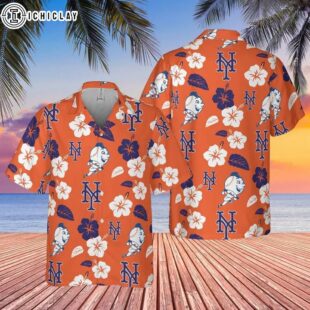 New York Mets Paradise Palm Summer Hawaiian Shirt