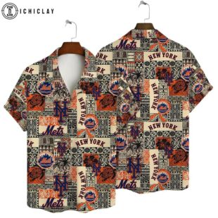 New York Mets Seaside Escape Summer Hawaiian Shirt