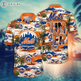 New York Mets Summer Vibers Summer Hawaiian Shirt