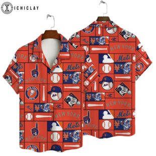 New York Mets Sunset Beach Summer Hawaiian Shirt
