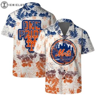 New York Mets Team Logo One Pride Summer Hawaiian Shirt