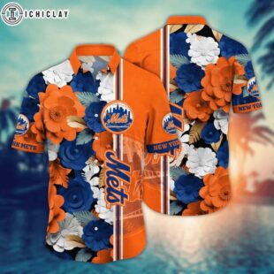 New York Mets Tropical Blossom Summer Hawaiian Shirt