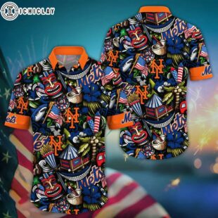 New York Mets Tropical Fanatics Summer Hawaiian Shirt