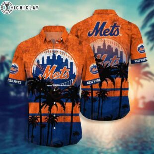 New York Mets?Coconut Sunset?Summer Hawaiian Shirt