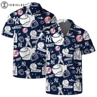 New York Yankees Baseball Sketch Summer Hawaiian Shirt