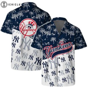 New York Yankees Coastal Logo Summer Hawaiian Shirt