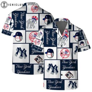 New York Yankees Logo Block Summer Hawaiian Shirt