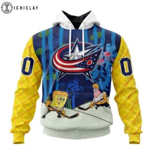 NHL Columbus Blue Jackets SpongeBob SquarePants 3D Shirt