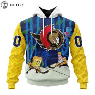 NHL Ottawa Senators SpongeBob SquarePants 3D Shirt