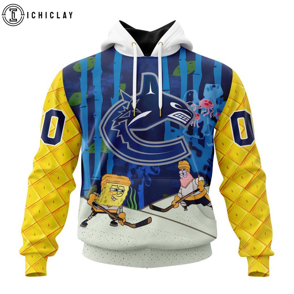 NHL Vancouver Canucks SpongeBob SquarePants 3D Shirt NHL Vancouver Canucks SpongeBob SquarePants 3D Shirt