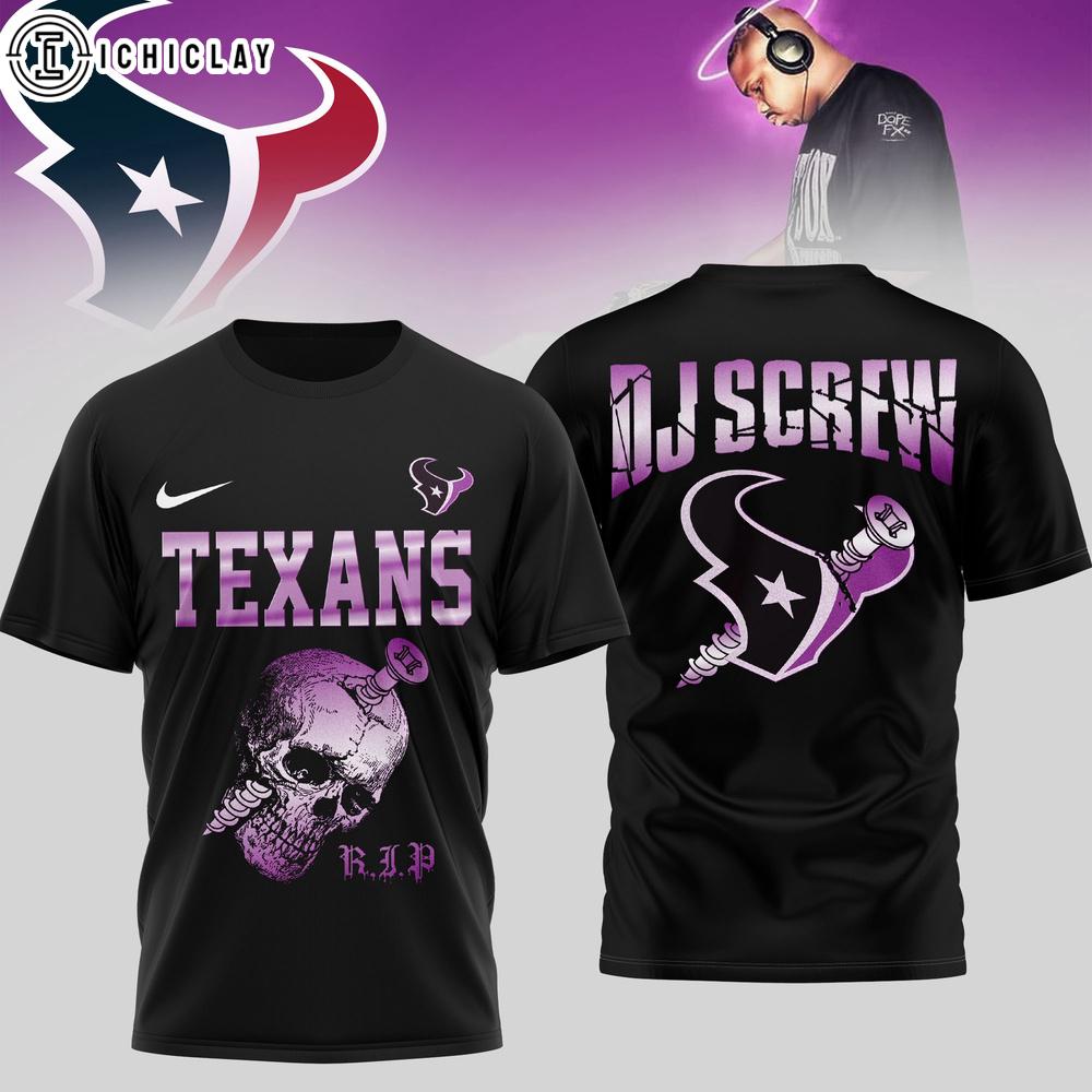 Houston Texans NFL DJ Screw 3D Shirt For Fans Houston Texans NFL DJ Screw 3D Shirt For Fans