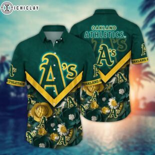 Oakland Athletics Chevron Bloom Summer Hawaiian Shirt