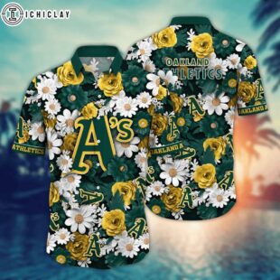 Oakland Athletics Daisy Bloom Summer Hawaiian Shirt