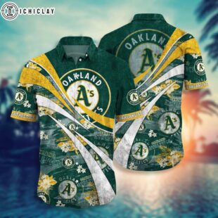 Oakland Athletics Floral Swirl Summer Hawaiian Shirt