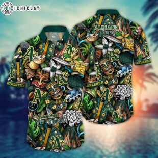 Oakland Athletics Island Tiki Summer Hawaiian Shirt