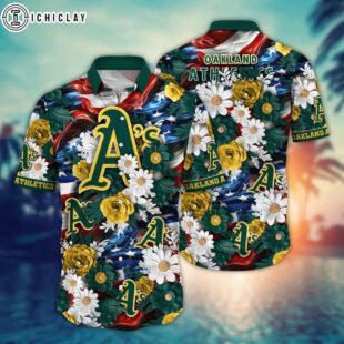 Oakland Athletics Patriotic Bloom Summer Hawaiian Shirt