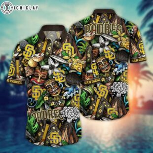 San Diego Padres Island Tiki Adventure Summer Hawaiian Shirt