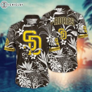 San Diego Padres Monochrome Oasis Summer Hawaiian Shirt