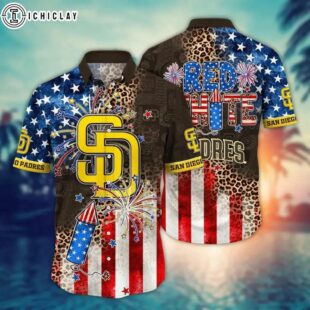 San Diego Padres Red, White & Wild Summer Hawaiian Shirt