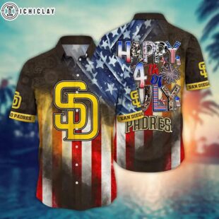 San Diego Padres Stars & Stripes Celebration Summer Hawaiian Shirt