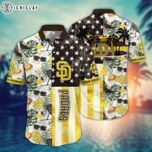 San Diego Padres Stars & Stripes Summer Hawaiian Shirt