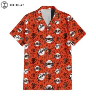 San Francisco Giants All-Over Logo Summer Hawaiian Shirt