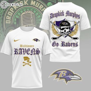 Baltimore Ravens NFL Dropkick Murphys 3D T-Shirt For Fans